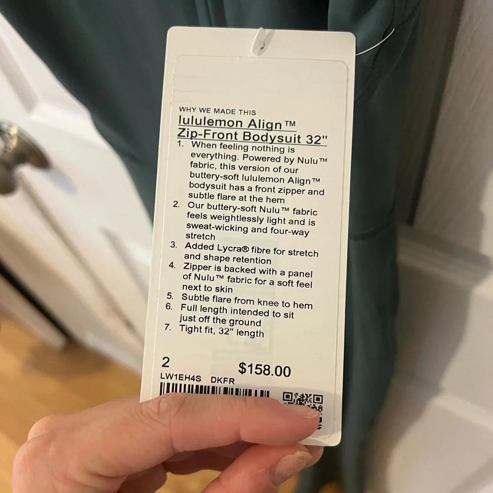 Lululemon align zip front bodysuit 32 mini flare size 2 - Picture 4 of 6